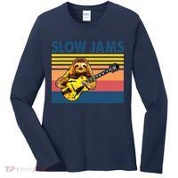 Slow Jams GUITAR Funny Sloth Play Guitar Women's Long Sleeve Shirt thumb 0