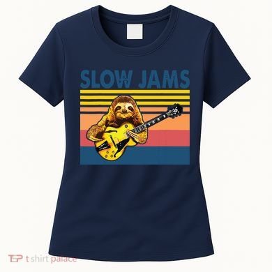 Slow Jams GUITAR Funny Sloth Play Guitar Women's T-Shirt