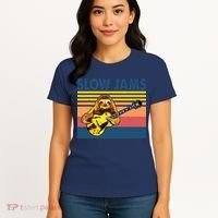 Slow Jams GUITAR Funny Sloth Play Guitar Women's T-Shirt thumb 4