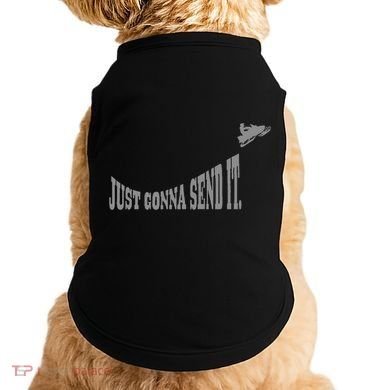 Snowmobile Just Gonna Send It Funny Sled Snowmobiling Gift Doggie Tank