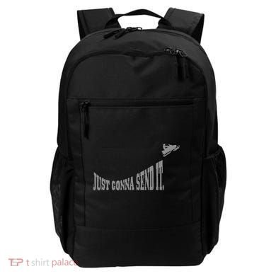 Snowmobile Just Gonna Send It Funny Sled Snowmobiling Gift Backpack