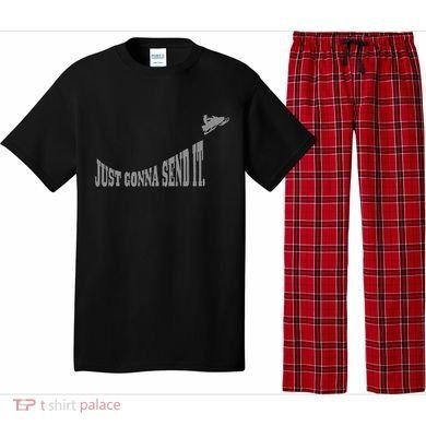 Snowmobile Just Gonna Send It Funny Sled Snowmobiling Gift Pajama Set