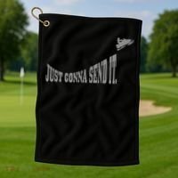 Snowmobile Just Gonna Send It Funny Sled Snowmobiling Gift Golf Towel thumb 1