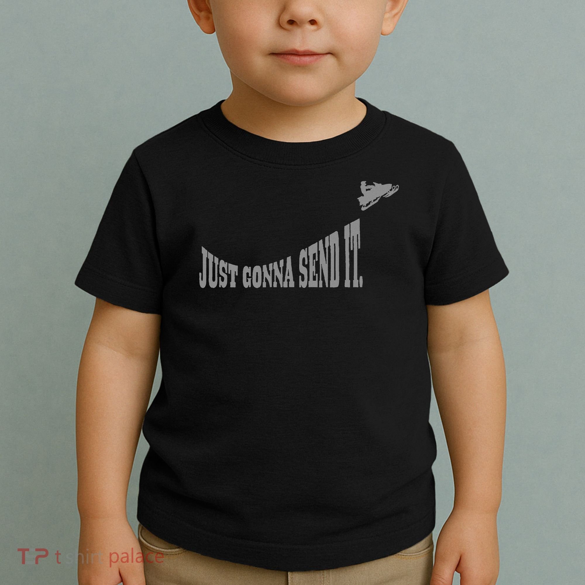 Snowmobile Just Gonna Send It Funny Sled Snowmobiling Gift Toddler T-Shirt