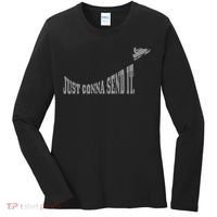 Snowmobile Just Gonna Send It Funny Sled Snowmobiling Gift Women's Long Sleeve Shirt thumb 0