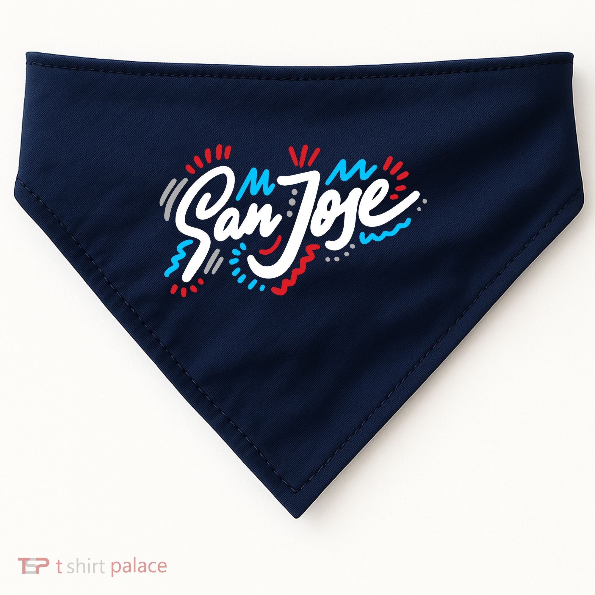 San Jose Hand Drawn Logo USA-Made Doggie Bandana