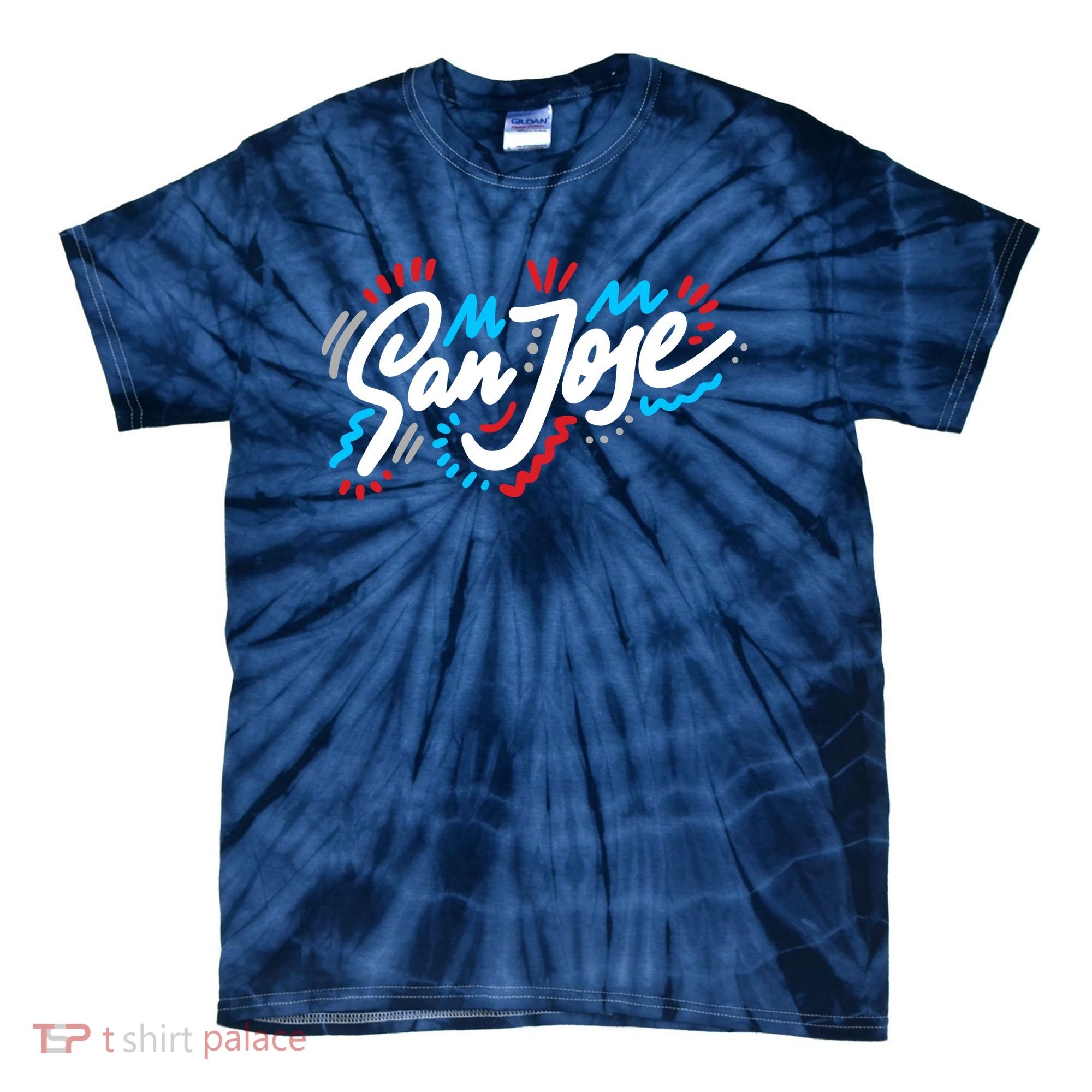San Jose Hand Drawn Logo Tie-Dye T-Shirt