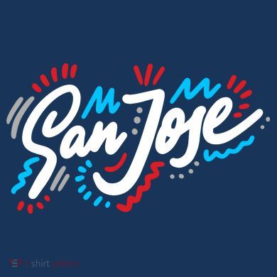 San Jose Hand Drawn Logo Tie-Dye T-Shirt