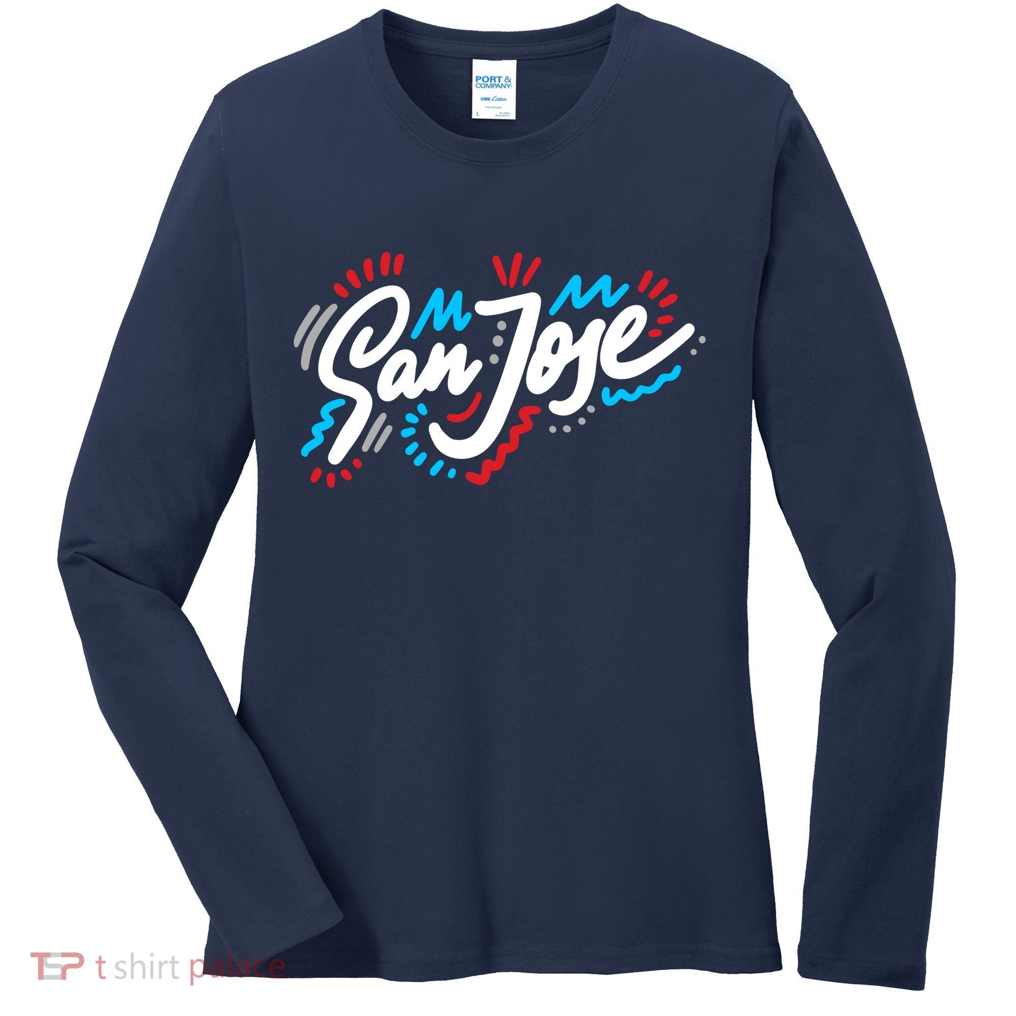 San Jose Hand Drawn Logo Women's Long Sleeve Shirt