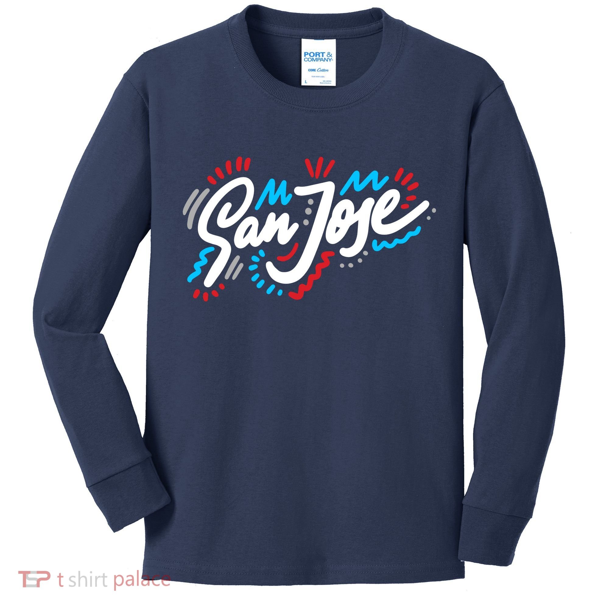 San Jose Hand Drawn Logo Kids Long Sleeve Shirt