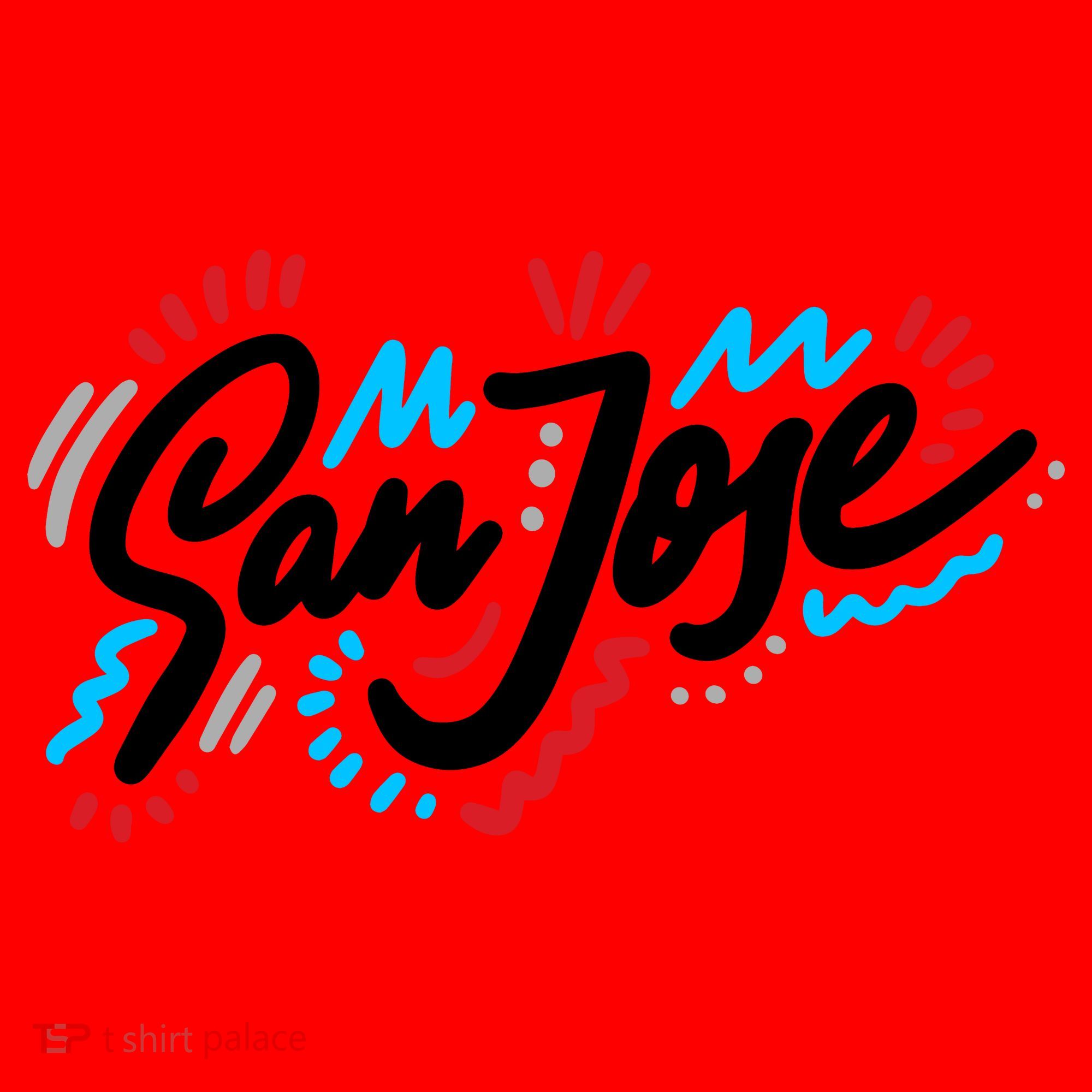 San Jose Hand Drawn Logo Santa Hat