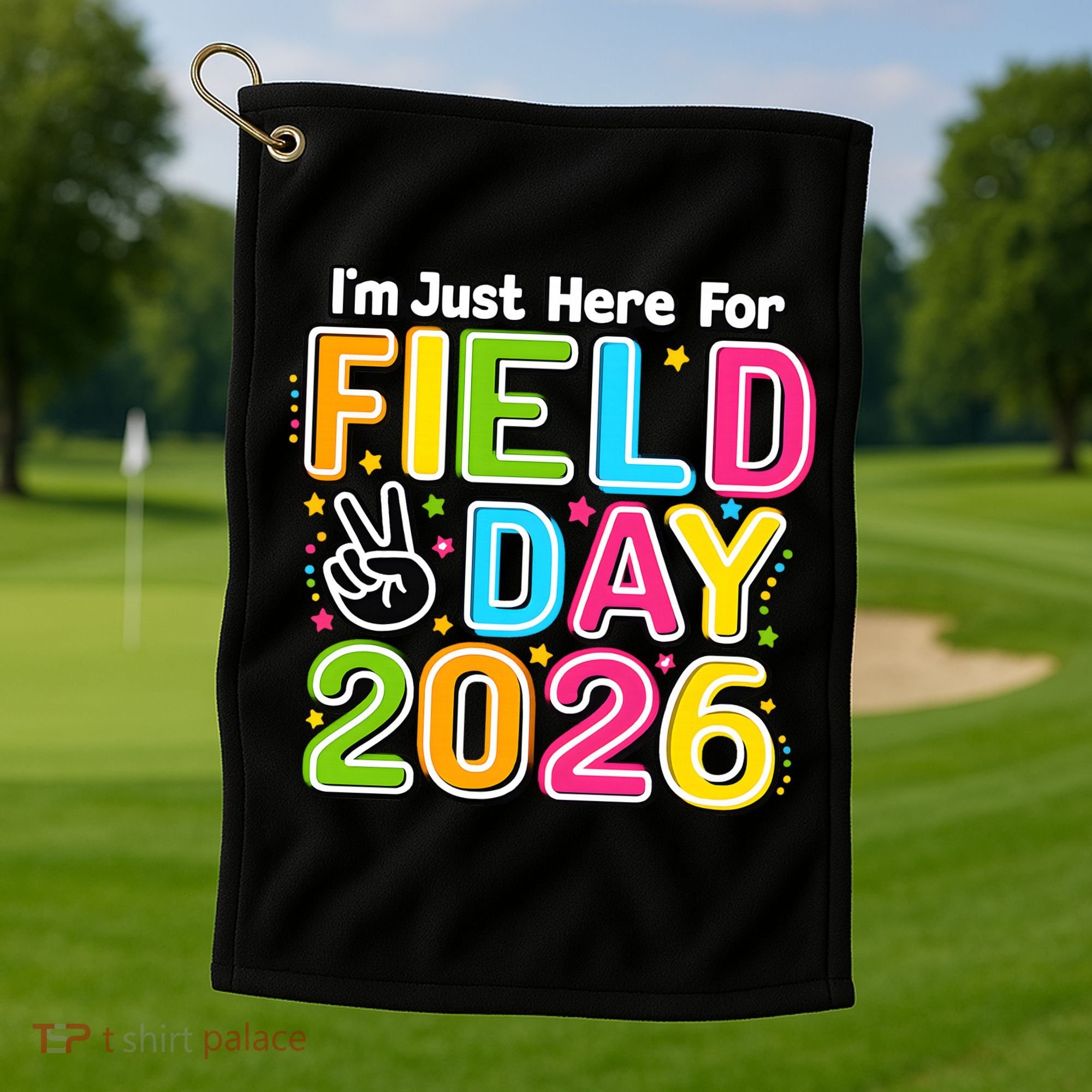 School Just Here For Field Day Teacher Student 2026 Golf Towel