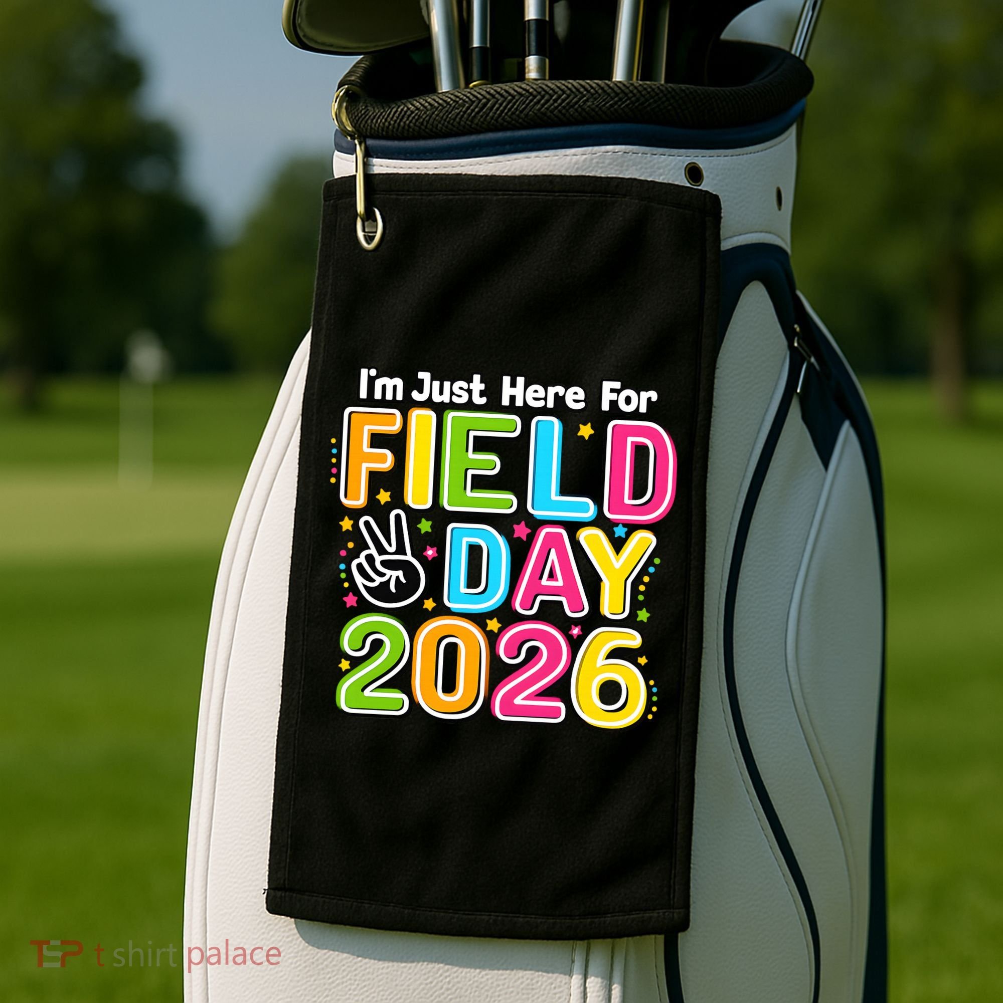 School Just Here For Field Day Teacher Student 2026 Golf Towel