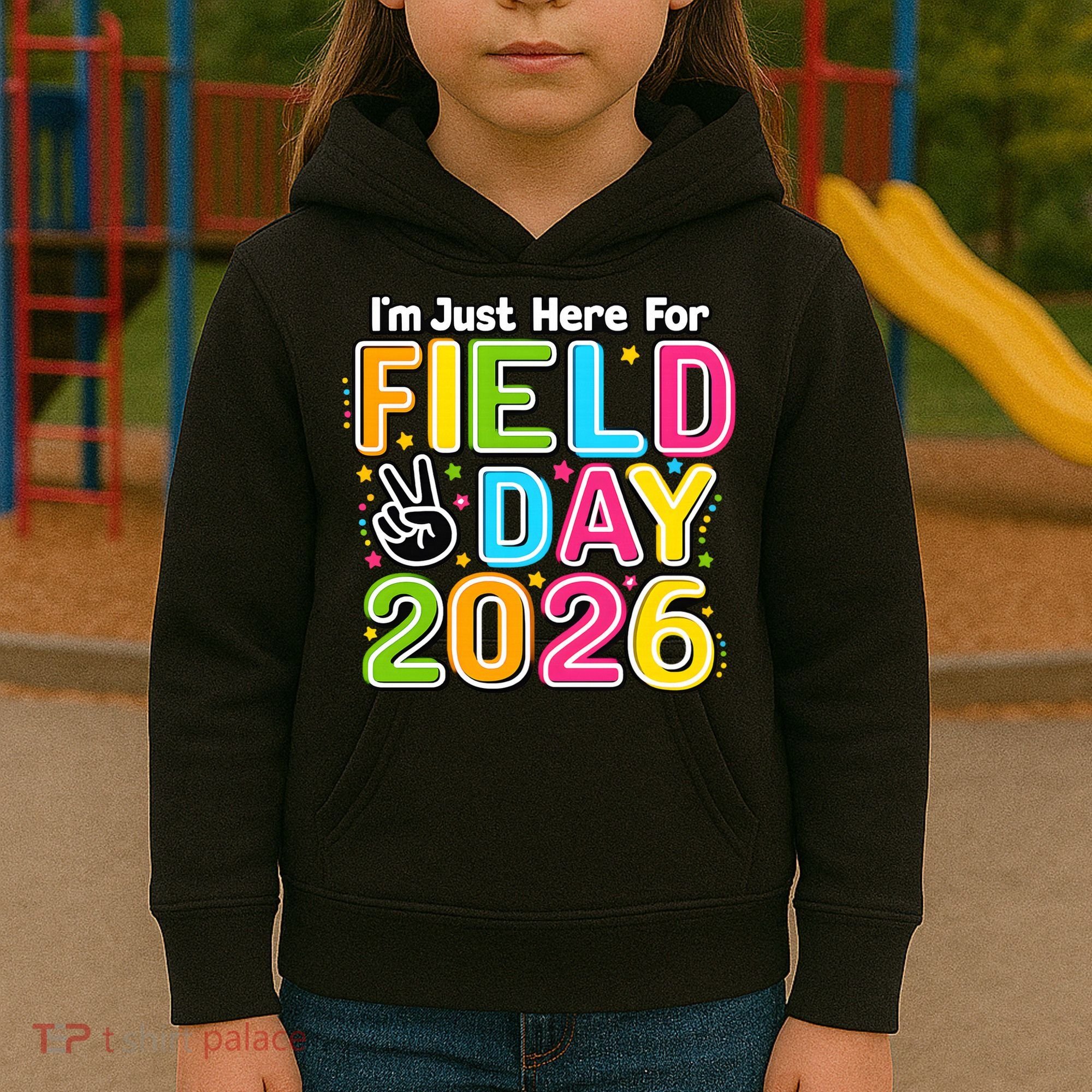 School Just Here For Field Day Teacher Student 2026 Kids Hoodie