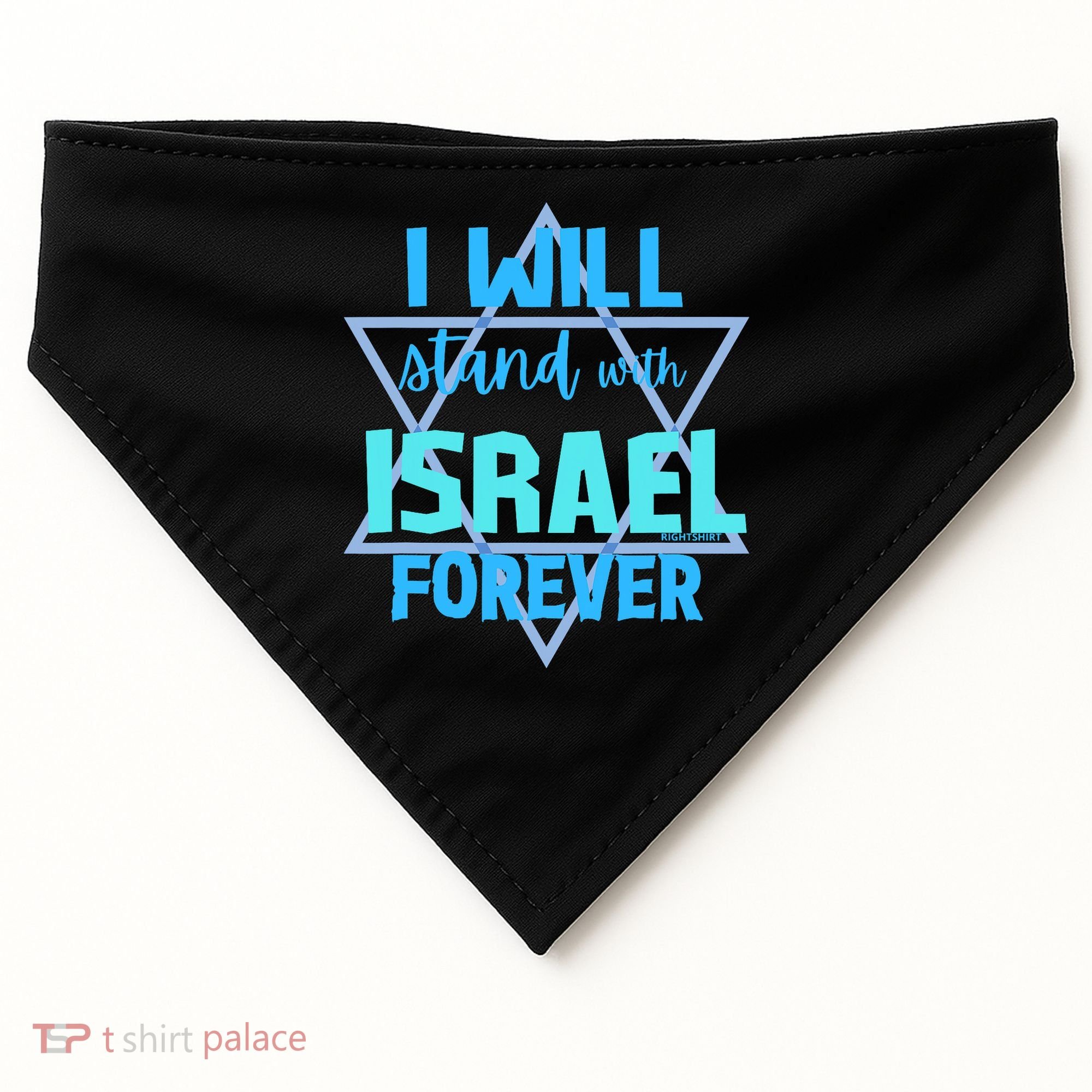 Supporting Jewish/ I Will Stand With Israel Forever USA-Made Doggie Bandana
