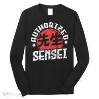 Sensei Japan Kanji Teacher Authorized Sensei Coach Trainer Long Sleeve Shirt thumb 0