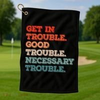 Social John Lewis Get In Good Necessary Trouble Gift Golf Towel thumb 1