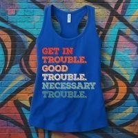 Social John Lewis Get In Good Necessary Trouble Gift Women's Tank Top thumb 3