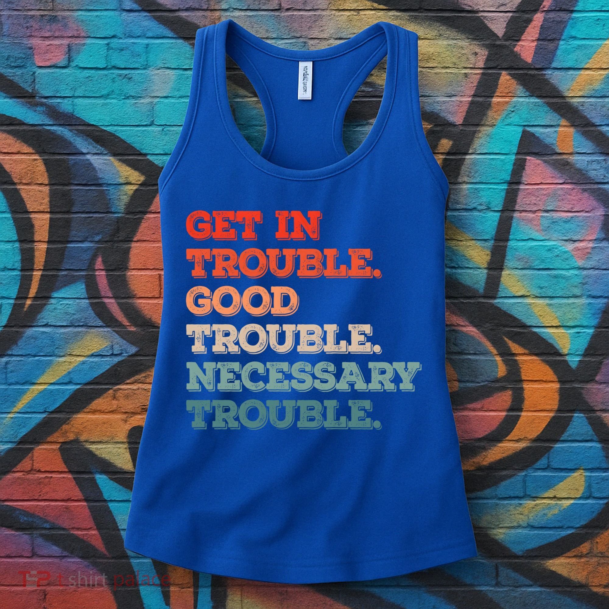 Social John Lewis Get In Good Necessary Trouble Gift Women's Tank Top