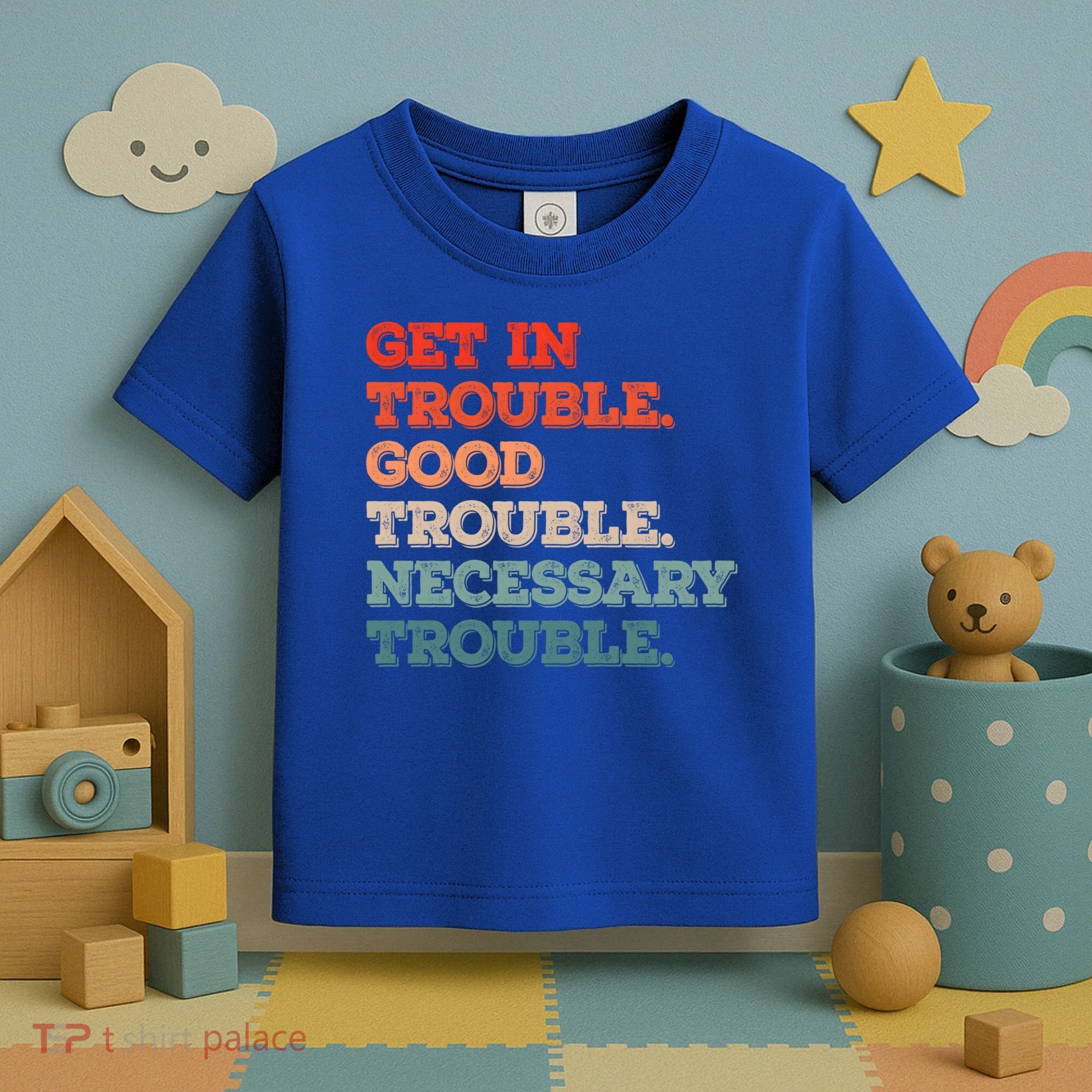 Social John Lewis Get In Good Necessary Trouble Gift Toddler T-Shirt