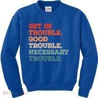 Social John Lewis Get In Good Necessary Trouble Gift Kids Sweatshirt thumb 0