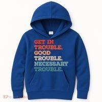 Social John Lewis Get In Good Necessary Trouble Gift Kids Hoodie thumb 0