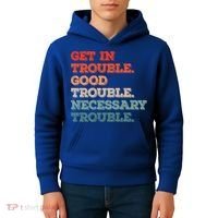 Social John Lewis Get In Good Necessary Trouble Gift Kids Hoodie thumb 4