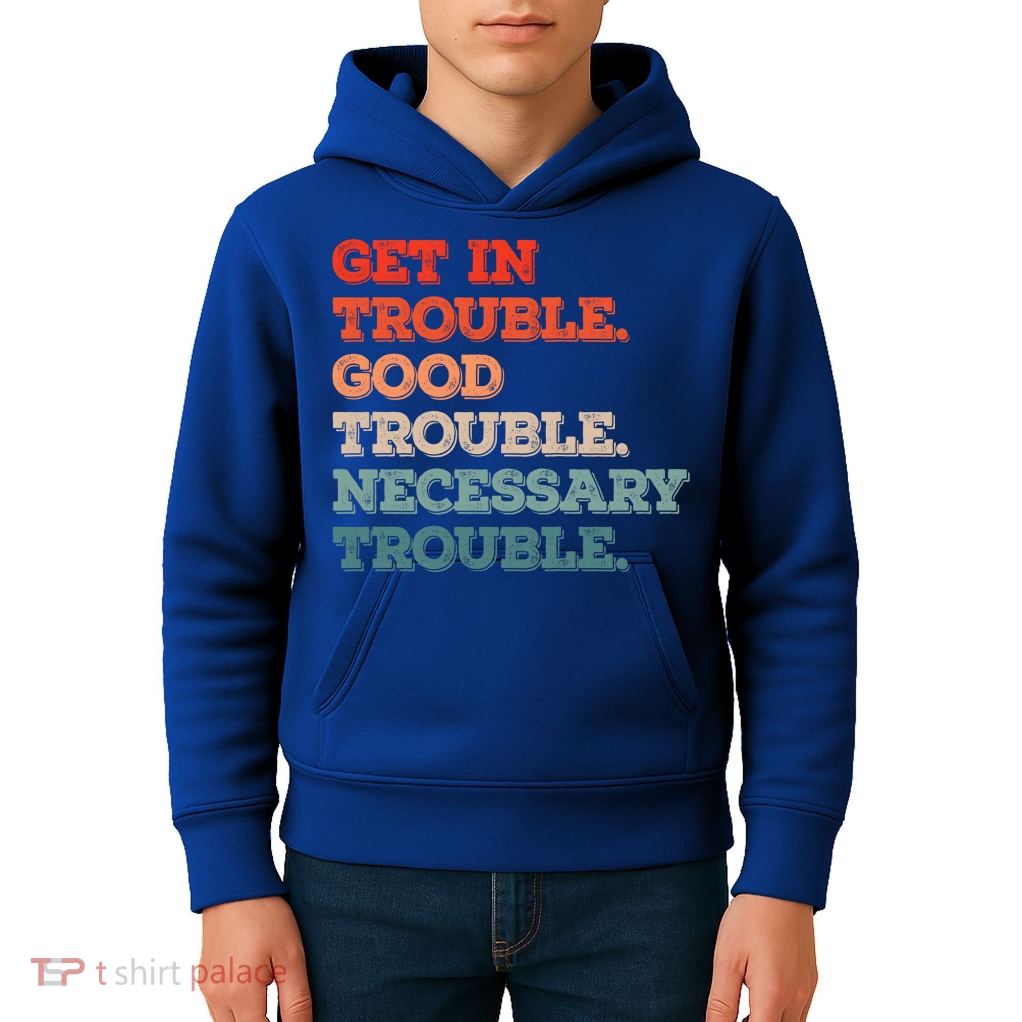 Social John Lewis Get In Good Necessary Trouble Gift Kids Hoodie