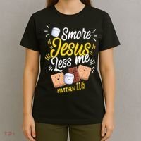Smore Jesus less me Tent Wilderness Glamping Campfire Nature T-Shirt thumb 4