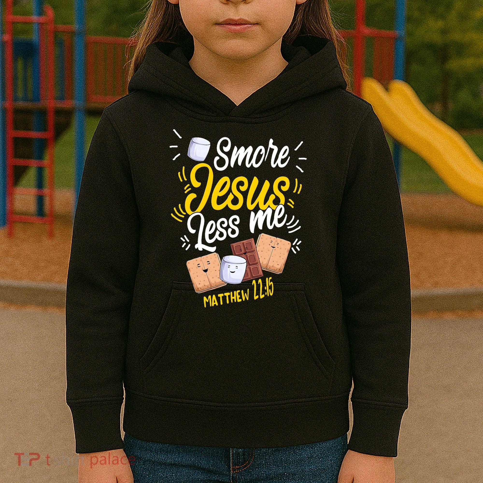 Smore Jesus less me Tent Wilderness Glamping Campfire Nature Kids Hoodie