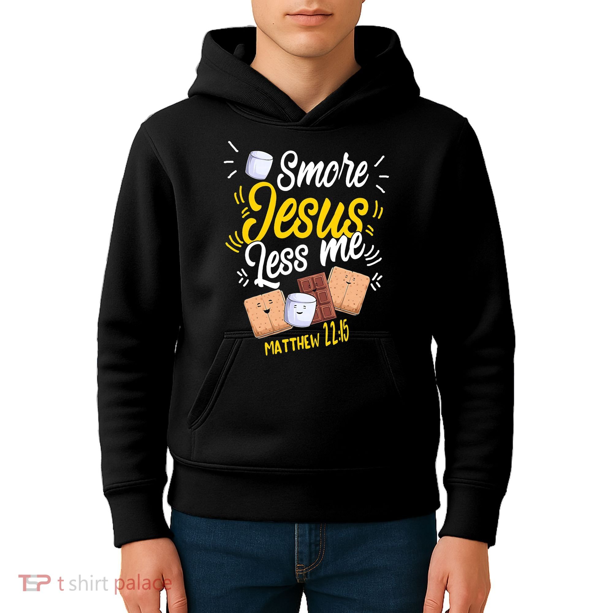Smore Jesus less me Tent Wilderness Glamping Campfire Nature Kids Hoodie
