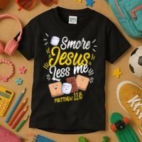 Smore Jesus less me Tent Wilderness Glamping Campfire Nature Kids T-Shirt thumb 3