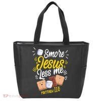 Smore Jesus less me Tent Wilderness Glamping Campfire Nature Tote Bag thumb 0