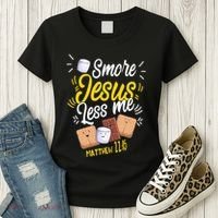 Smore Jesus less me Tent Wilderness Glamping Nature Women's T-Shirt thumb 3