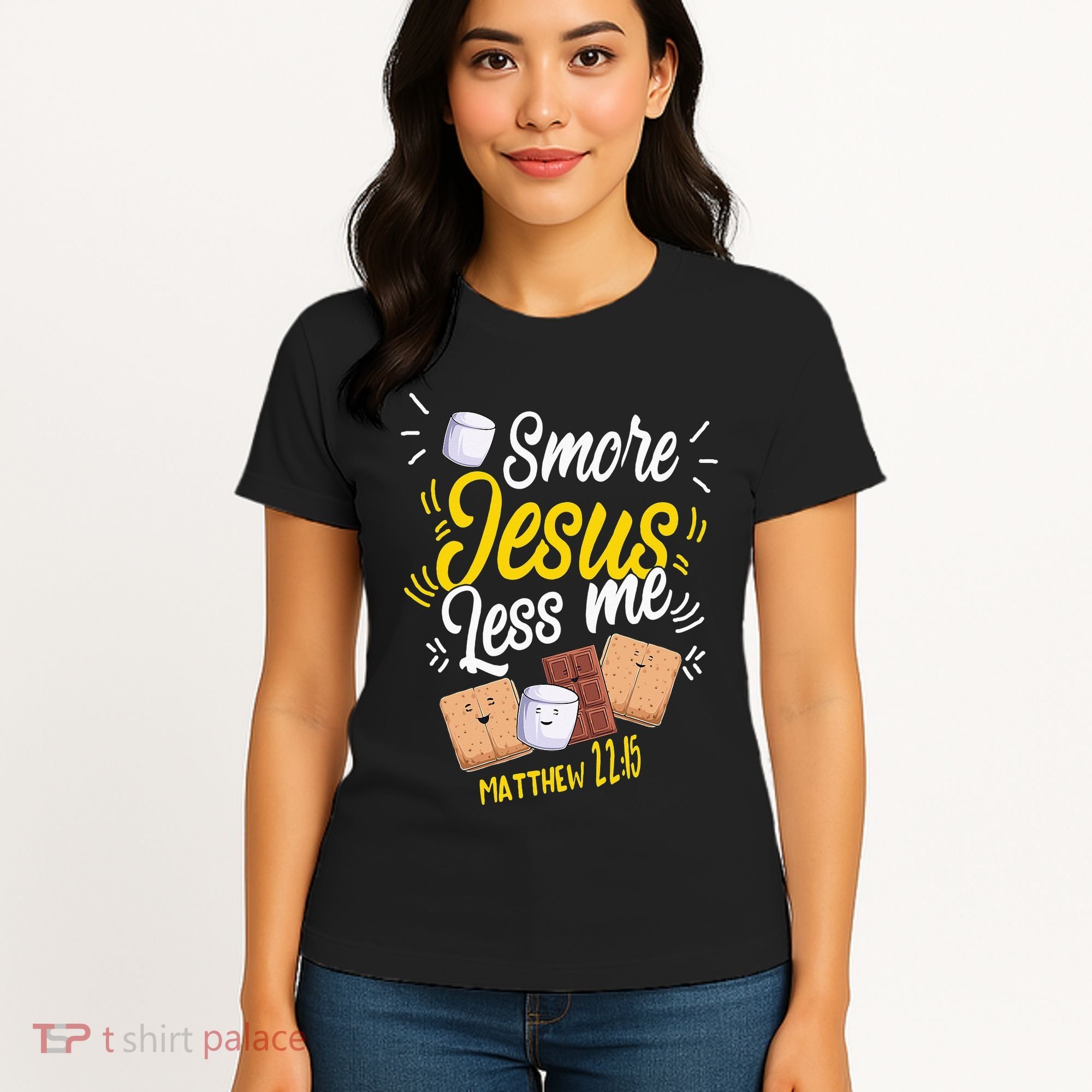 Smore Jesus less me Tent Wilderness Glamping Nature Women's T-Shirt