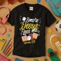Smore Jesus less me Tent Wilderness Glamping Nature Kids T-Shirt thumb 3