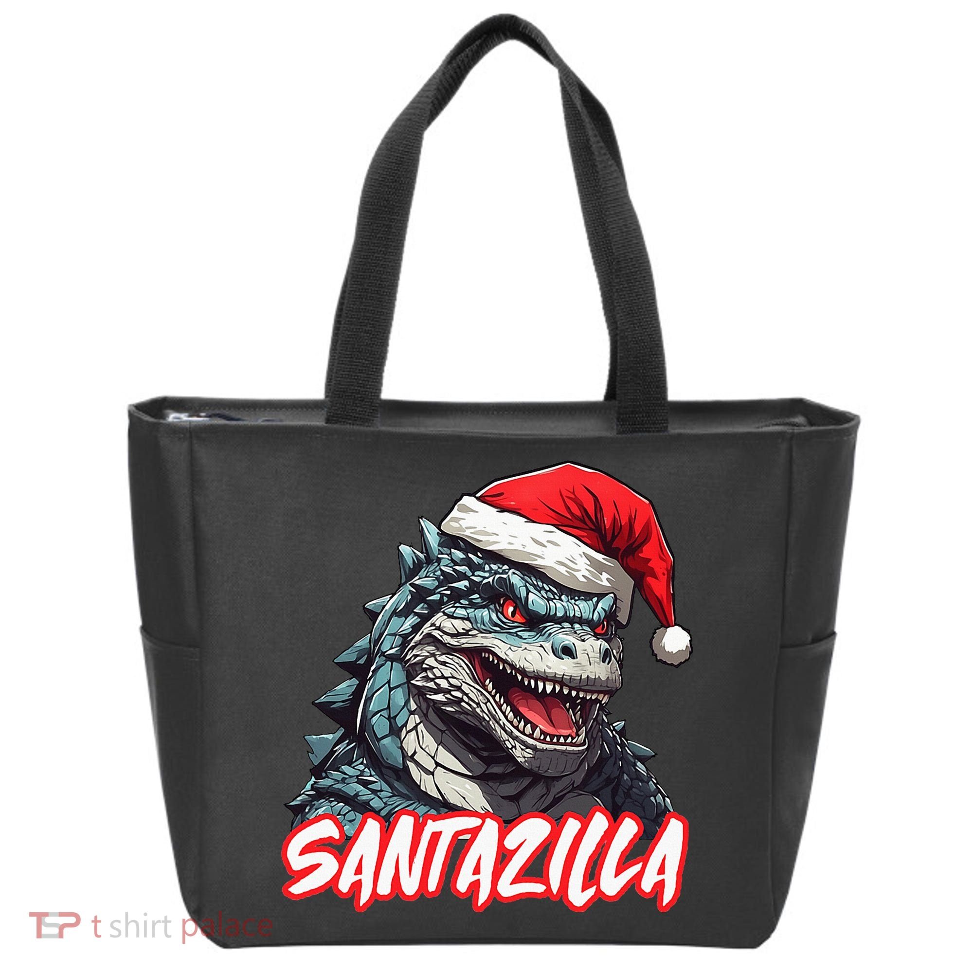Santazilla Japanese Monster Kaiju Christmas Tote Bag