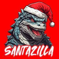 Santazilla Japanese Monster Kaiju Christmas Santa Hat thumb 1