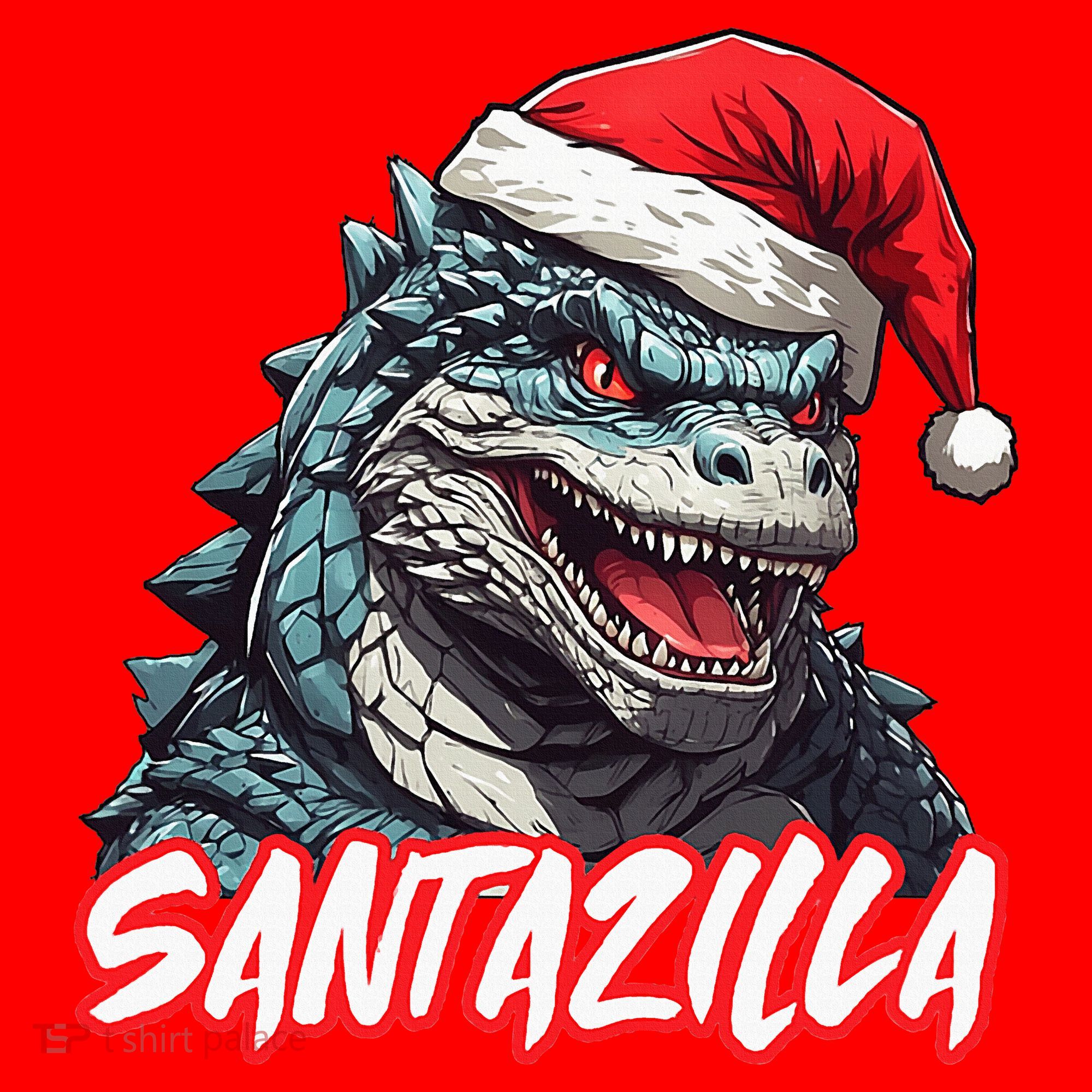 Santazilla Japanese Monster Kaiju Christmas Santa Hat