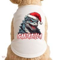 Santazilla Japanese Monster Kaiju Christmas Doggie Tank thumb 0