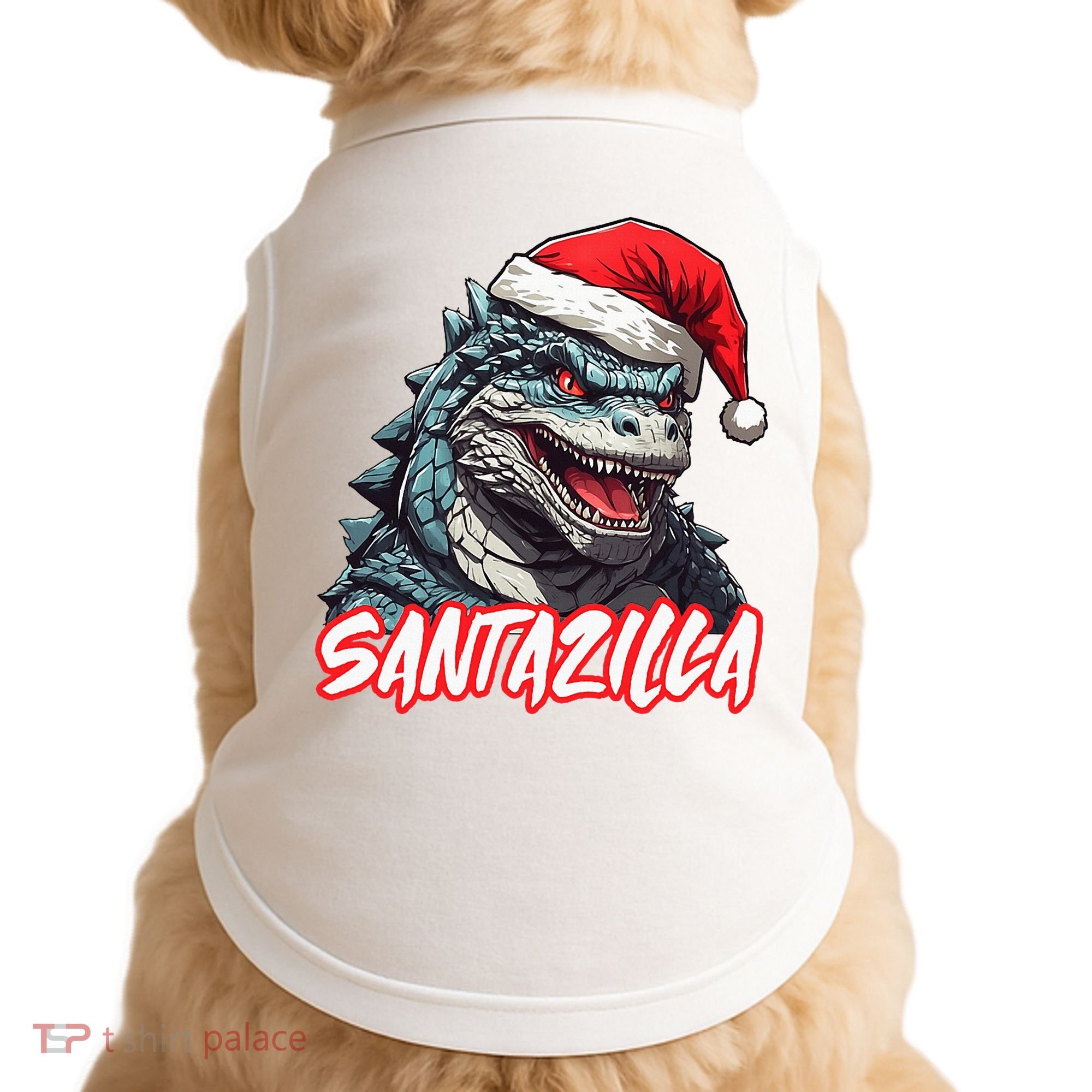 Santazilla Japanese Monster Kaiju Christmas Doggie Tank