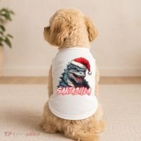 Santazilla Japanese Monster Kaiju Christmas Doggie Tank thumb 2