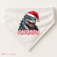 Santazilla Japanese Monster Kaiju Christmas USA-Made Doggie Bandana thumb 0