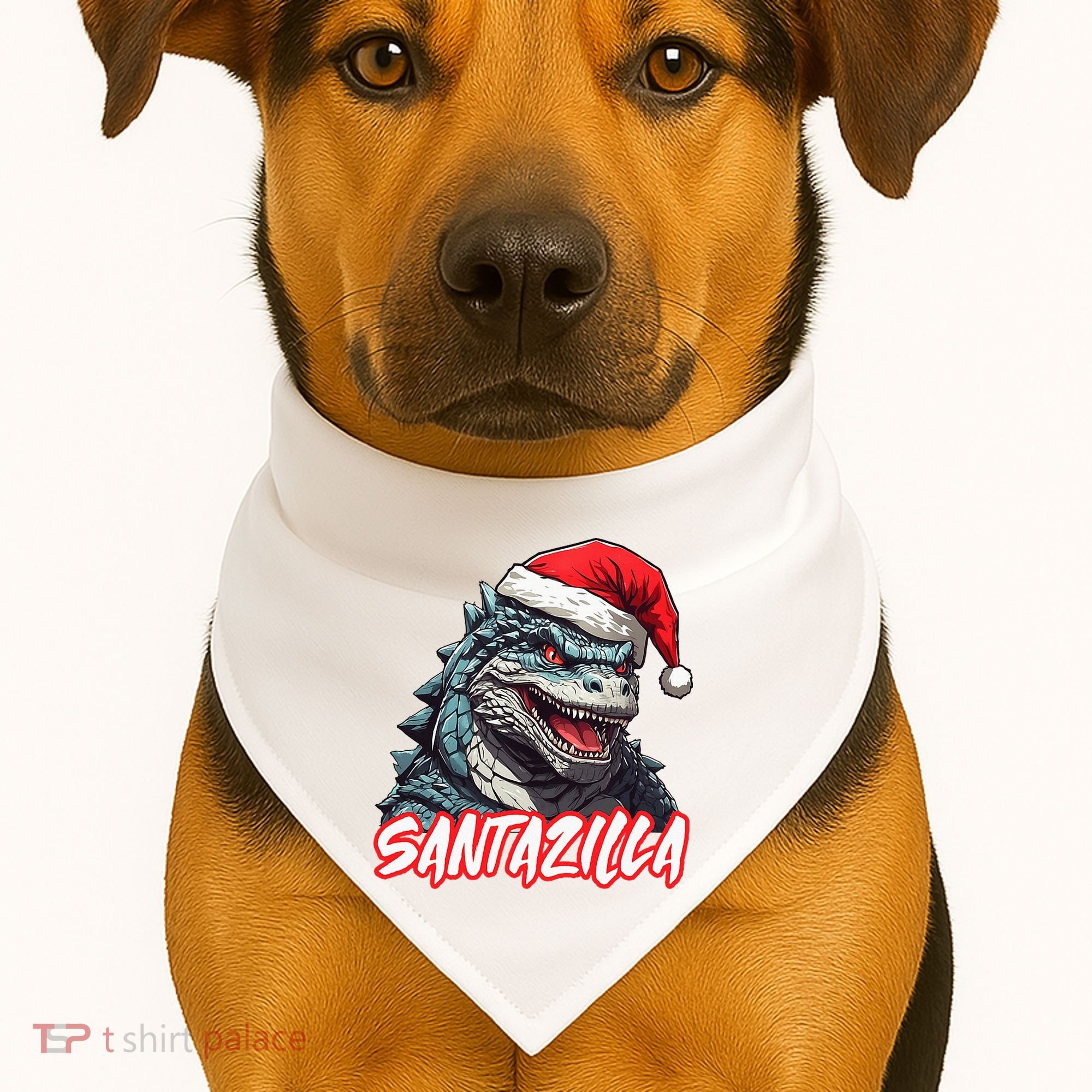 Santazilla Japanese Monster Kaiju Christmas USA-Made Doggie Bandana