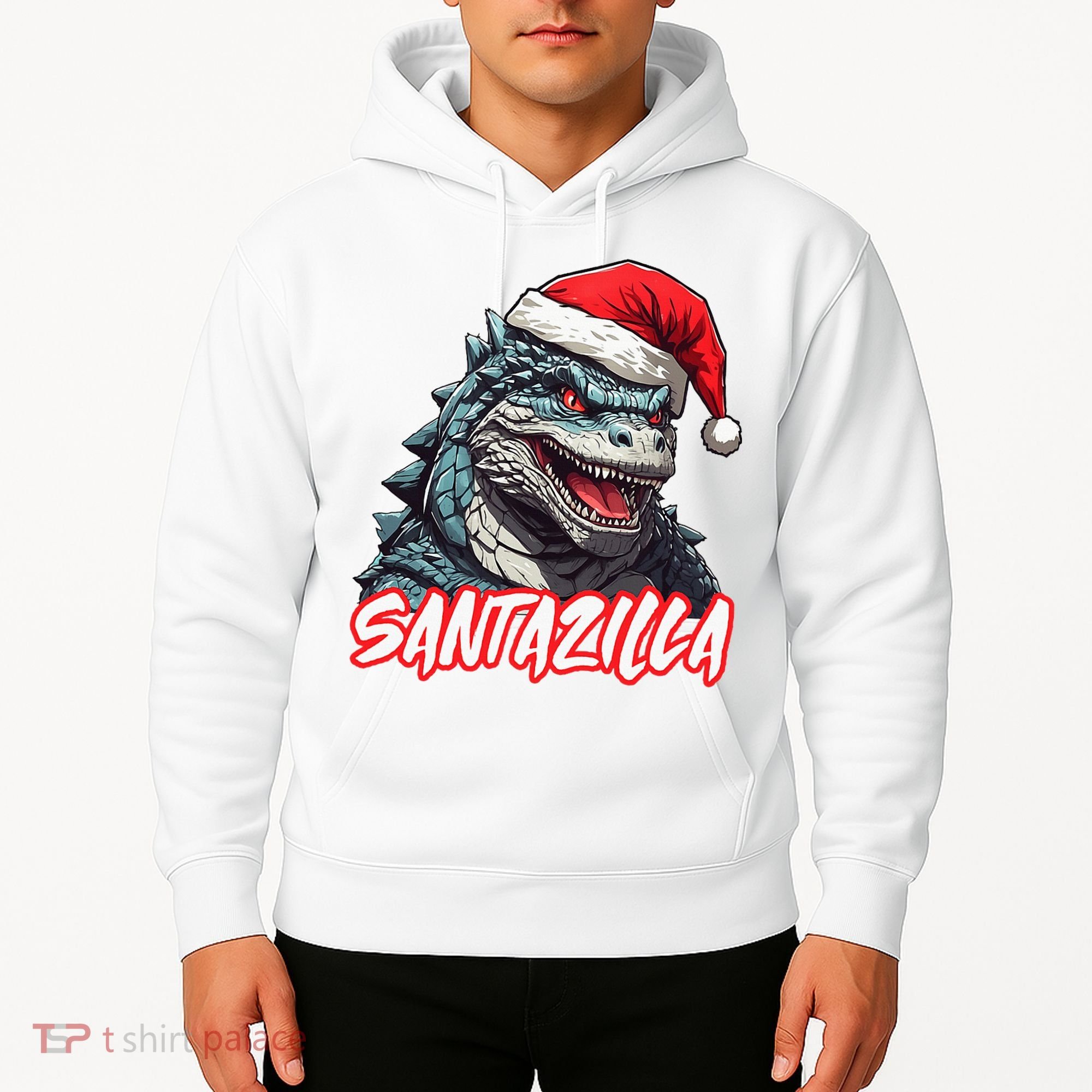 Santazilla Japanese Monster Kaiju Christmas Hoodie