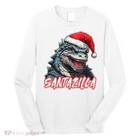 Santazilla Japanese Monster Kaiju Christmas Long Sleeve Shirt thumb 0