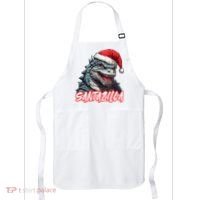 Santazilla Japanese Monster Kaiju Christmas Apron thumb 0