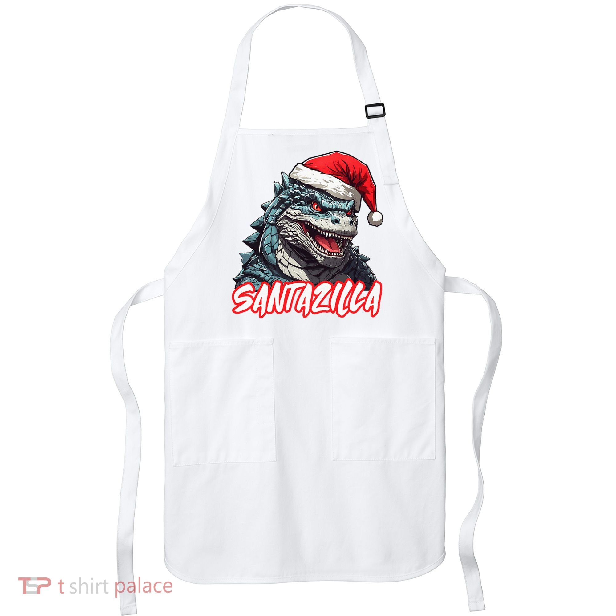 Santazilla Japanese Monster Kaiju Christmas Apron