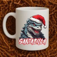 Santazilla Japanese Monster Kaiju Christmas Coffee Mug thumb 2