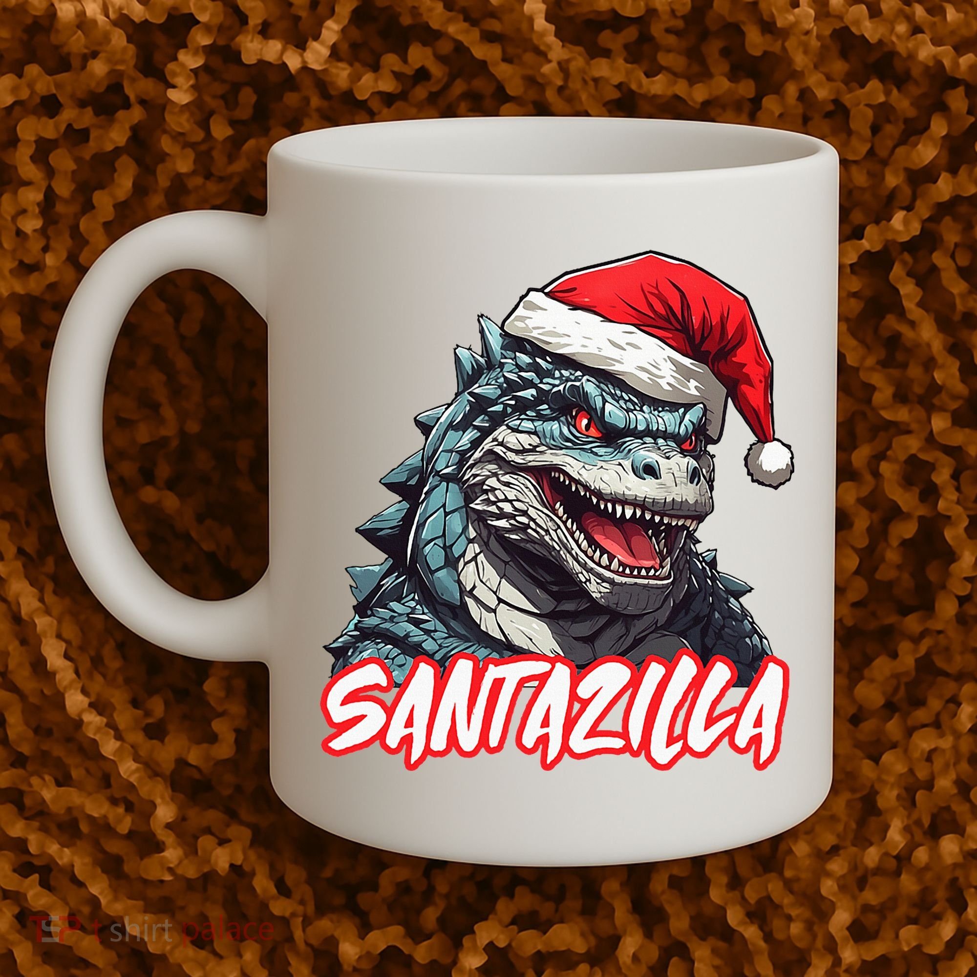 Santazilla Japanese Monster Kaiju Christmas Coffee Mug